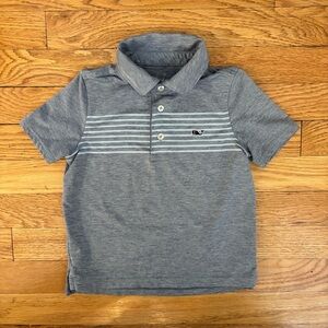Vineyard Vines Blue Kids Polo with White Stripes